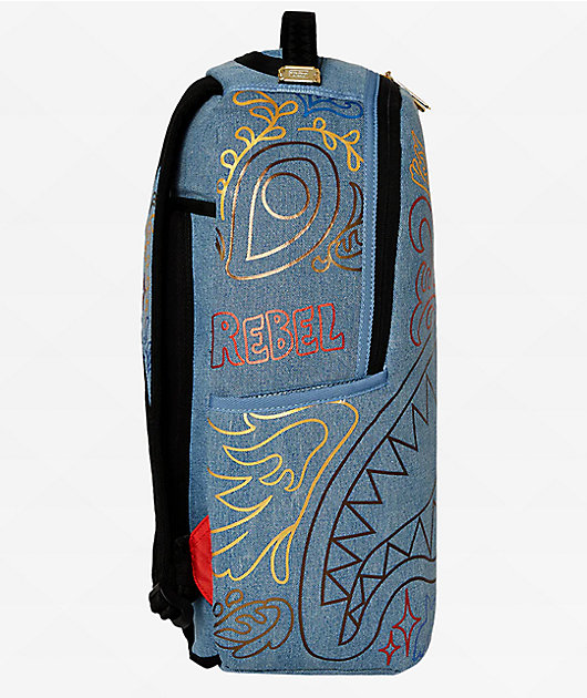 Sprayground Metallic Printed Denim Backpack | Zumiez