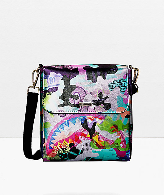 Sprayground Neon Camo Money Messenger Bag Zumiez