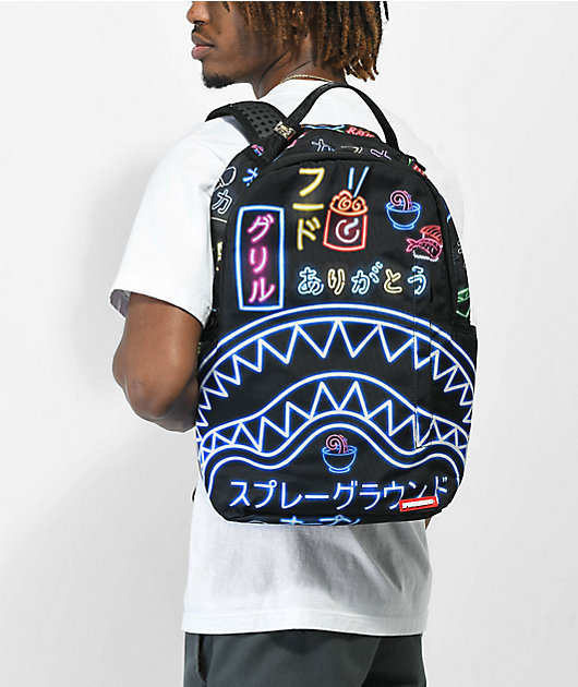 Sprayground Neon Shujuki Black Backpack | Zumiez