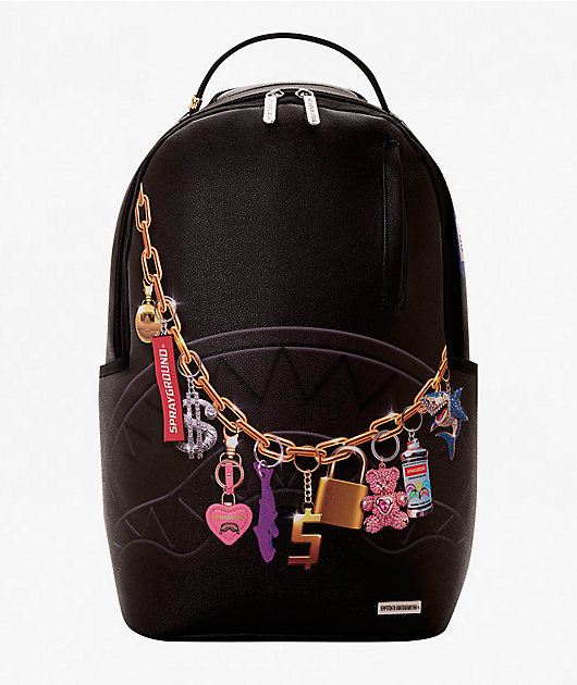 Sprayground Painted Hanging Stuff Black Backpack