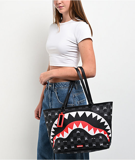 Sprayground Peeking Character Grey Tote Bag