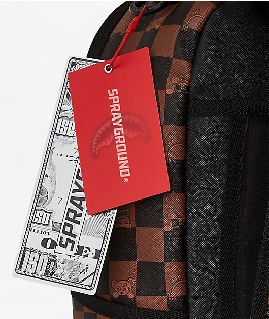 Sprayground Peeking Checker Brown Backpack | Zumiez