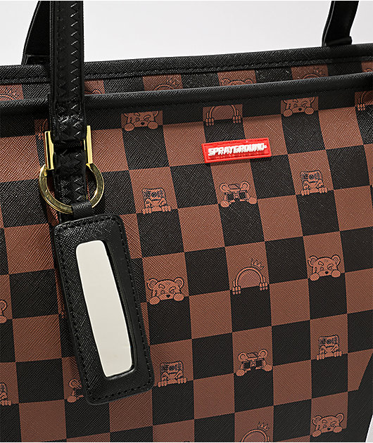 Sprayground Peeking Checker Tote Bag