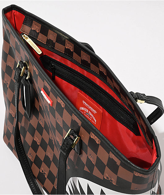 Sprayground Peeking Checker Tote Bag