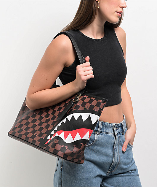 Sprayground Peeking Checker Tote Bag