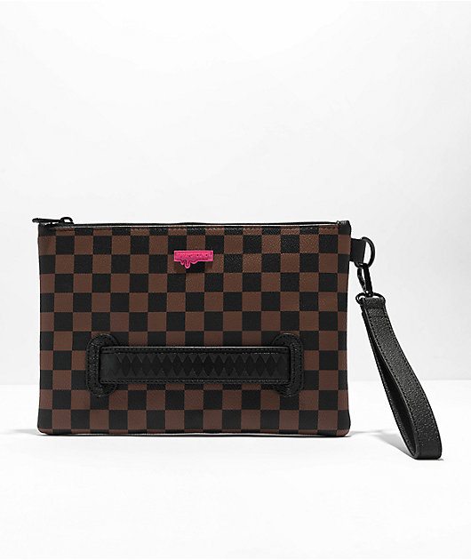 SPRAYGROUND CLUTCH BAG PINK DRIP Unisex Brown