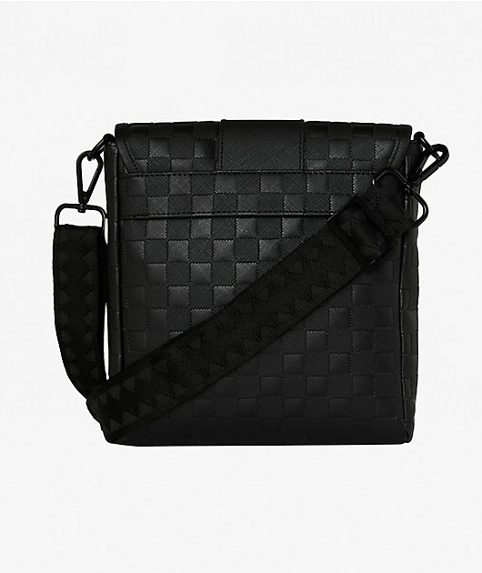 Sprayground Raised Check Black Messenger Bag