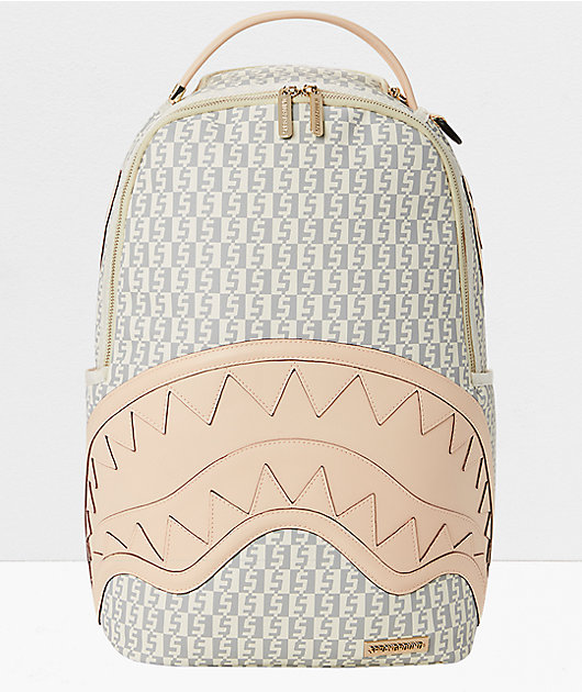 Sprayground Rose Money Checkered White Grey Backpack Zumiez