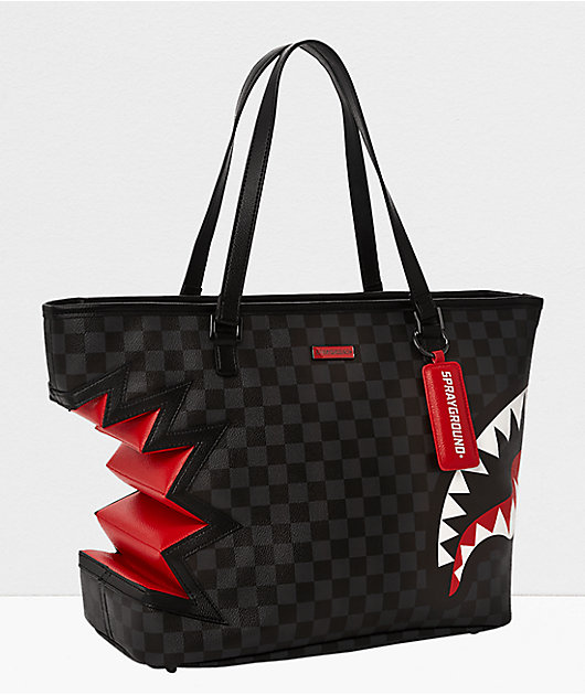 Sprayground Shark Bite In Paris Grey Tote Bag