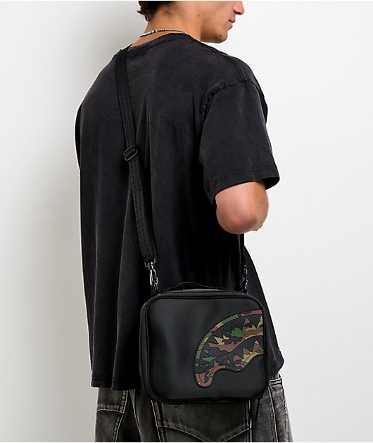 Sprayground Shark Central Insulated Black Camo Lunch Bag