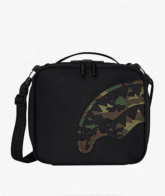 Sprayground Shark Central Insulated Black Camo Lunch Bag