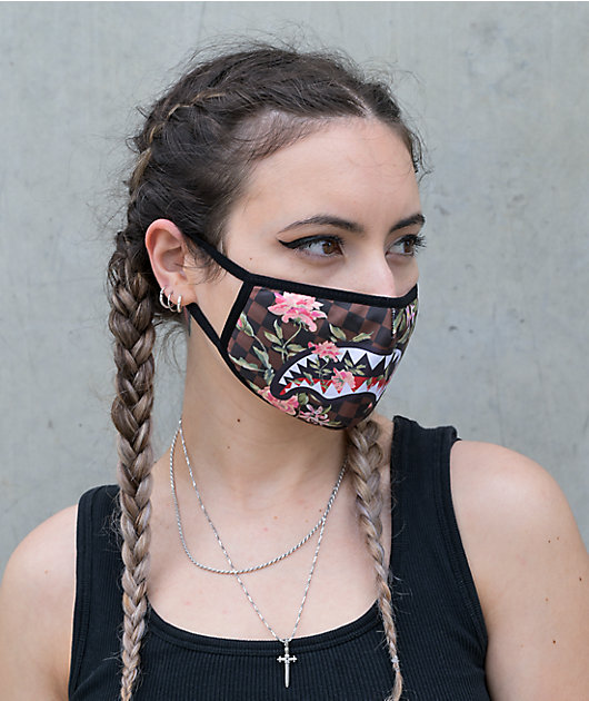 Sprayground Shark Flower Face Mask
