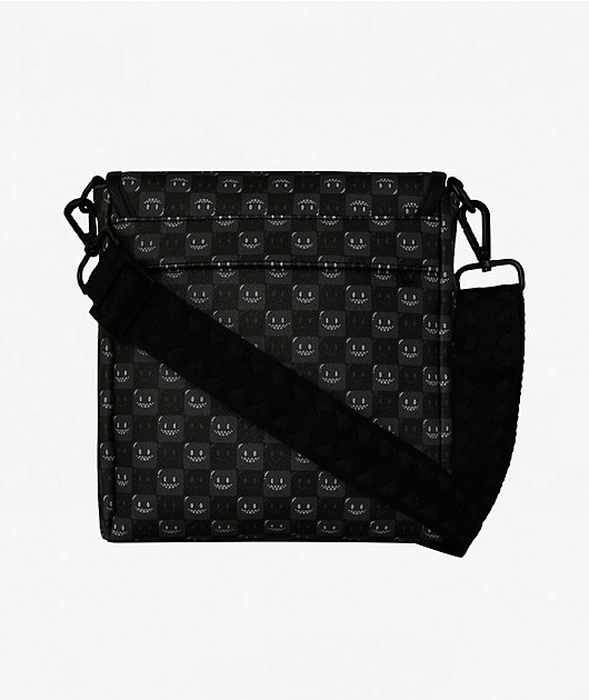 Sprayground Shark In Paris Bubbly Black Messenger Bag