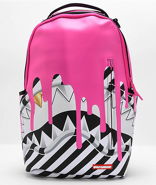 Sprayground Sharkmouth Pink Drips DLX Backpack | Zumiez