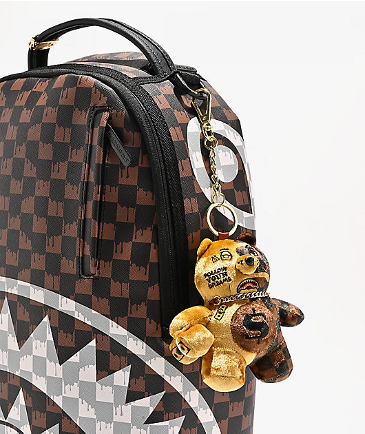 Sprayground Sip Gold Drip Bear Bag Charm