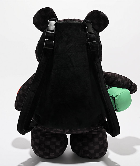 Sprayground Slime Takeover Black Bear Plush Backpack