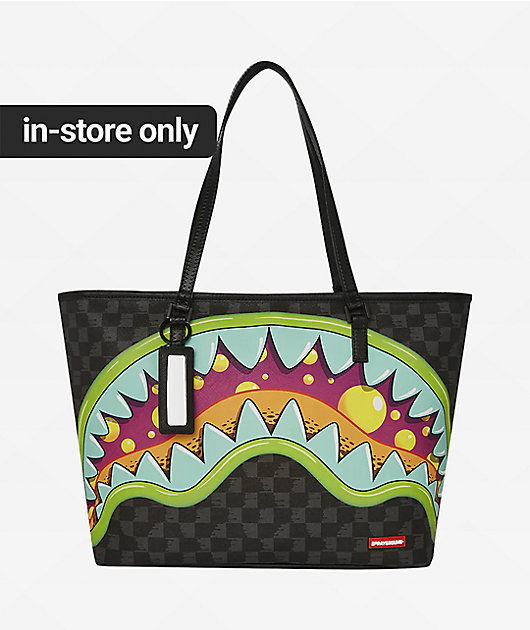 Zaino Sprayground Slime Take Over Nero - Grande, Unisex, Con Orsacchiotto E Tasche - Nuovo Con Etichette