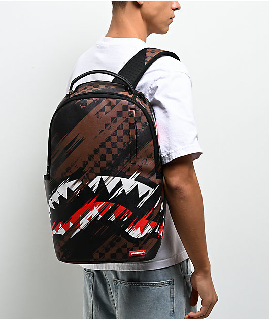 Sprayground Smeared Grunge Brown Backpack | Zumiez