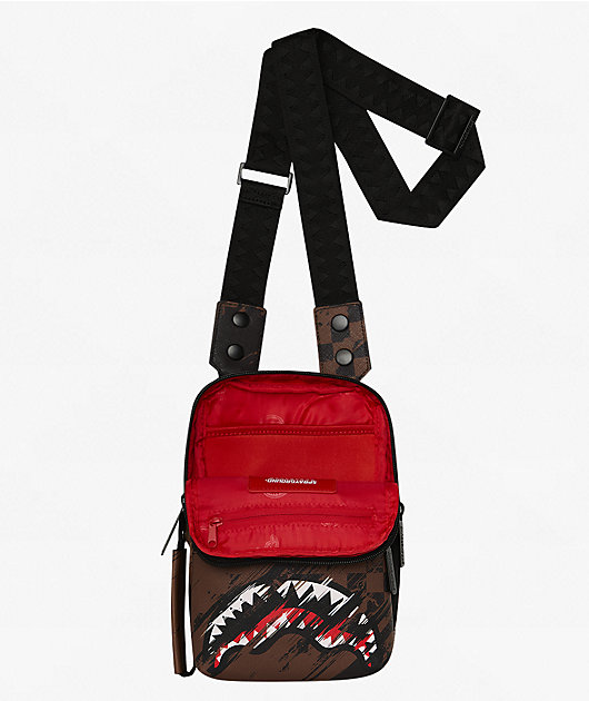 SPRAYGROUND 2019年limited edition ボディバッグ Sprayground Smeared Grunge Brown Crossbody Bag | Zumiez