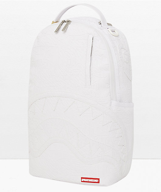 Sprayground Alien Rich White Leather Backpack, Zumiez