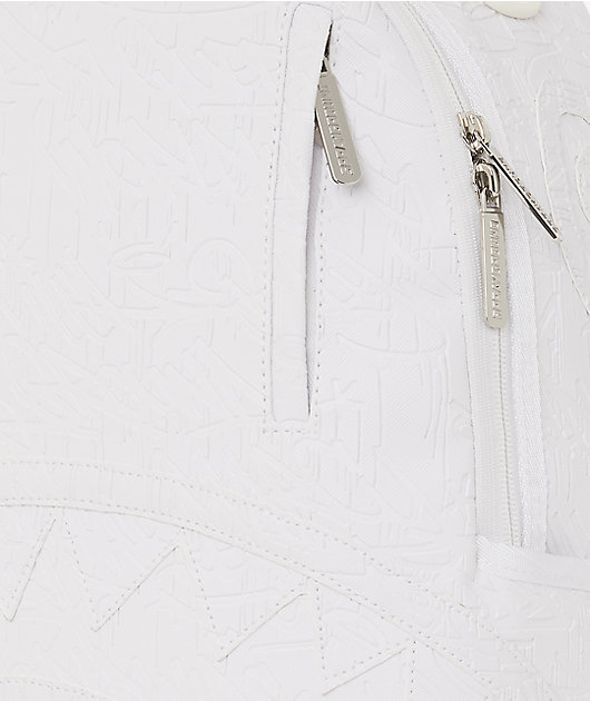 Sprayground White Scribble Debossed Backpack