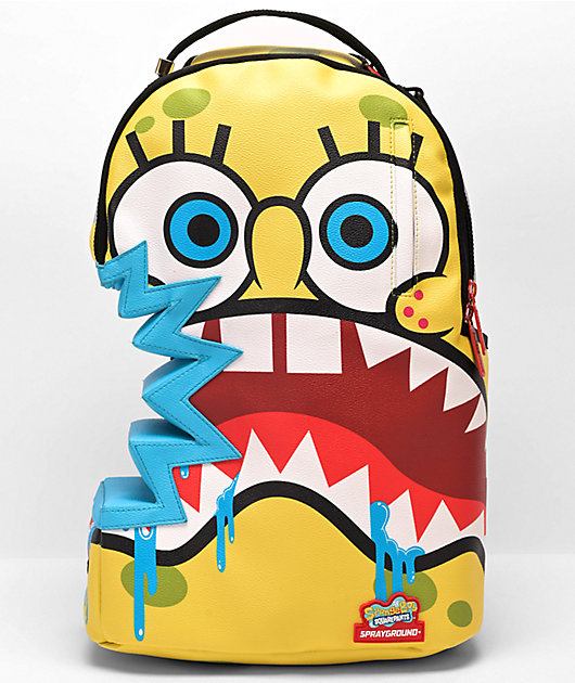 Sprayground Shark Bite Bob Sponge Nickelodeon Backpack Books Bag School  Limited