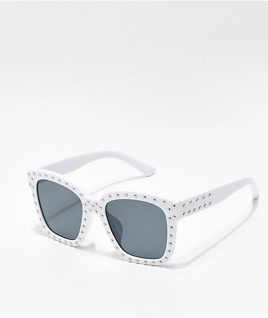 Sprinkle Square Lens White Sunglasses