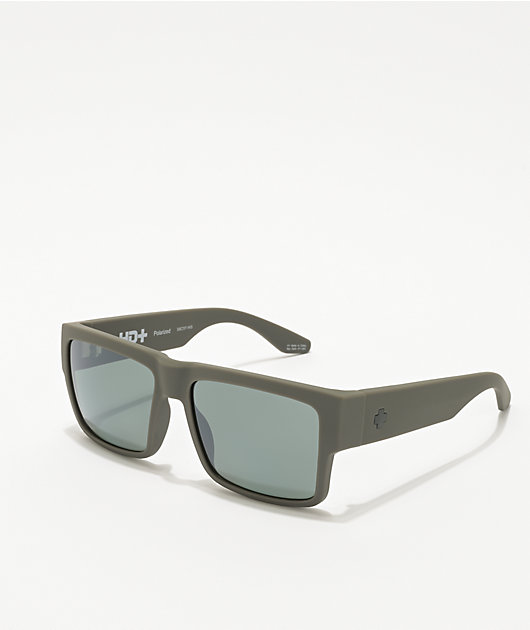 Spy Cyrus Soft Matte Dark Grey & HD Plus Gray Green Polarized Sunglasses