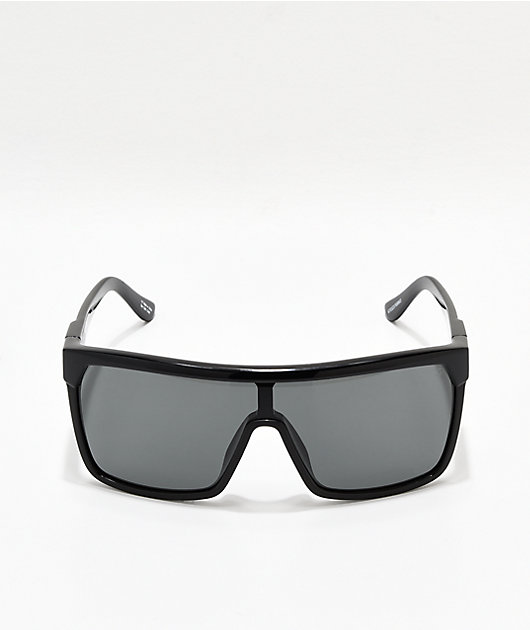 Spy Flynn Black Gloss, Matte Black, Grey-Green Happy Lens Sunglasses
