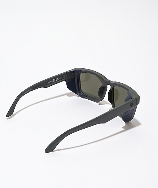 Spy Helm Matte Dark Grey & Happy Gray Green Polarized Sunglasses