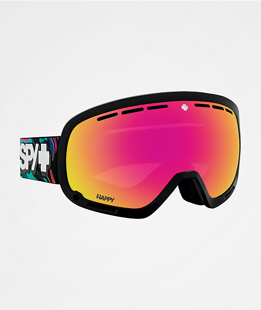 Spy Marshall Psychedelic Tie Dye & Pink Snowboard Goggles
