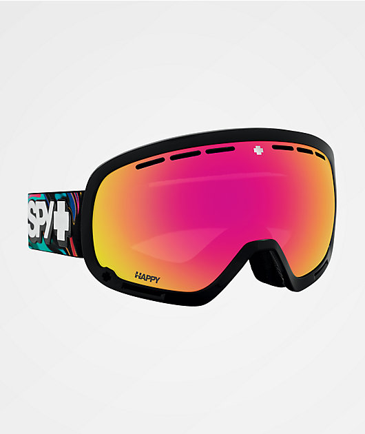 Spy Marshall Psychedelic Tie Dye & Pink Snowboard Goggles | Zumiez
