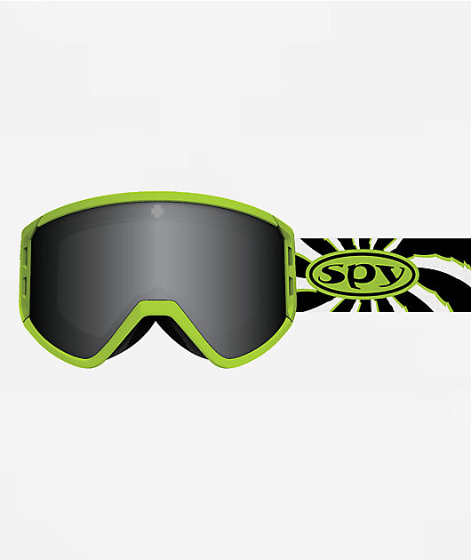 Spy Raider Spiral Black, White & Green Snowboard Goggles | Zumiez
