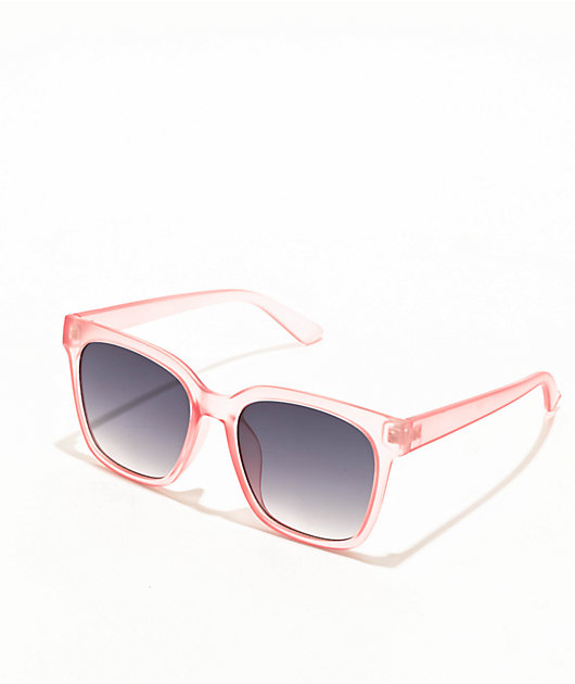 Square Light Pink Sunglasses Zumiez