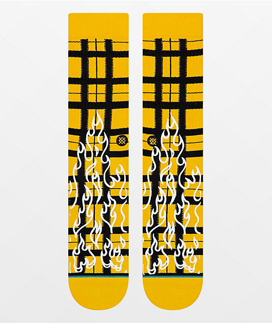Stance Burning Up Crew Socks in Yellow 
