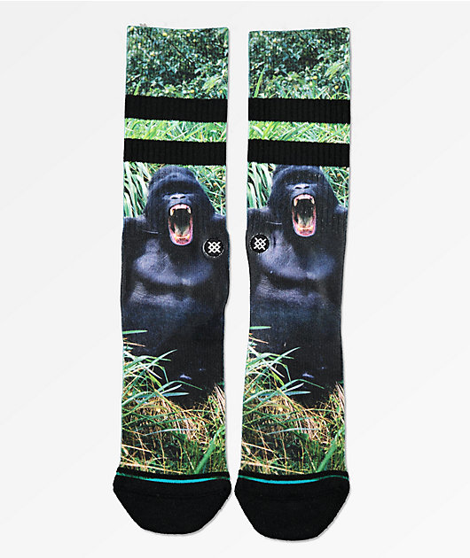 Personalized Crew Socks With Gorilla Beringei Print For Women Men 
