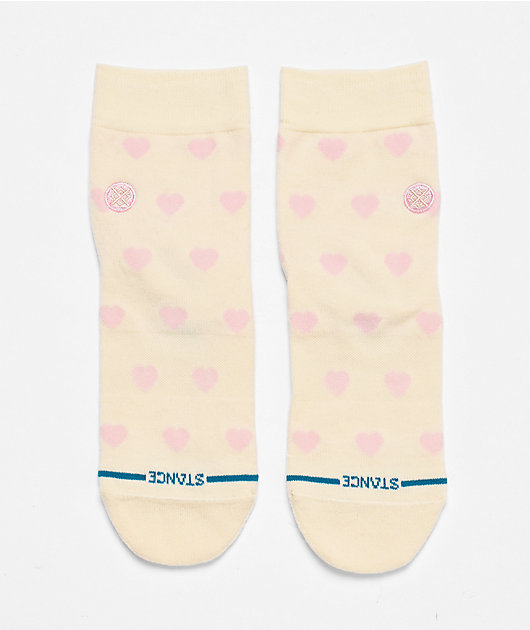 Stance Hearts Lowrider Off White Quarter Crew Socks