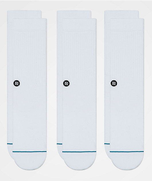 Stance Icon White 3 Pack Crew Socks