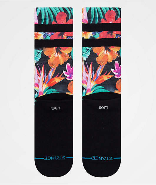 Stance Pau calcetines de rayas negras y florales