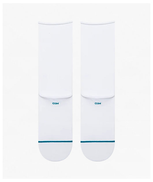 Stance Rolled Solid White Crew Socks