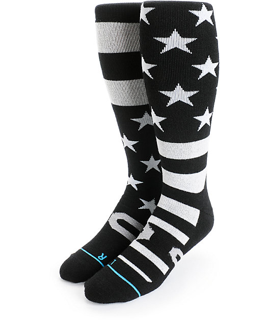 New Stance Womens Wonderland Merino Wool Blend Snowboard Socks Medium Black 