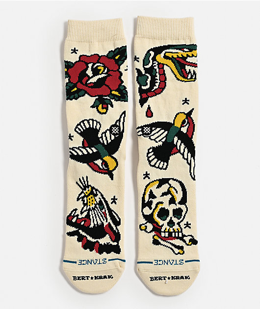 Stance x Bert Krak Flash Natural Crew Socks