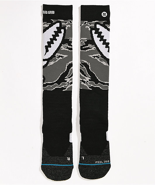 Stance x Crab Grab Black & Grey Camo Snowboard Socks