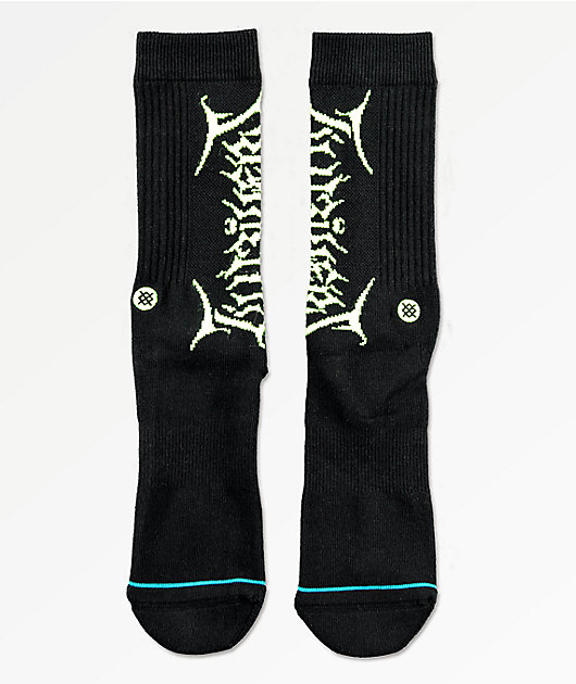 Stance x Uzi calcetines en negro y verde neón