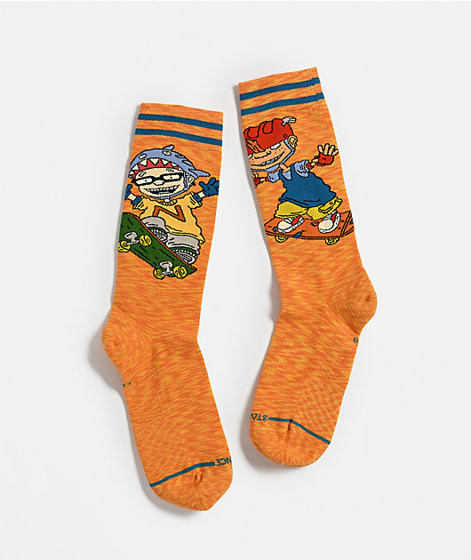 Stance x Rocket Power Sam And Twister Orange Crew Socks