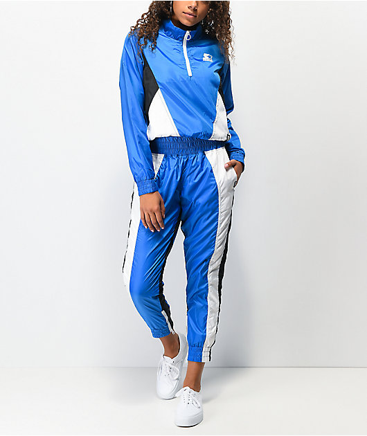 Starter Colorblock chaqueta cortavientos azul con media cremallera