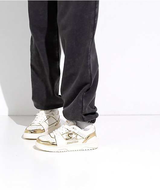 Starter Fast Break White & Gold Shoes | Zumiez