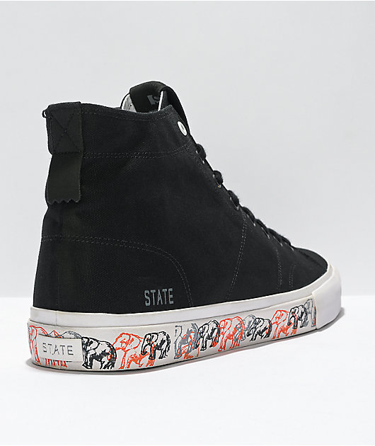 State Bushwick Black & White Elephant Skate Shoes