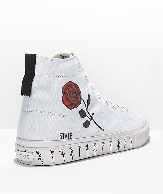 State Bushwick White & Rose Skate Shoes