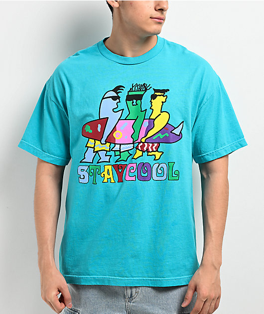 Staycoolnyc 80s Surf Teal T-Shirt | Zumiez